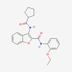 molecular formula C23H24N2O4 B2860339 3-(cyclopentanecarboxamido)-N-(2-ethoxyphenyl)benzofuran-2-carboxamide CAS No. 888443-62-7