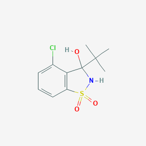 molecular formula C11H14ClNO3S B286034 3-Tert-butyl-4-chloro-2,3-dihydro-1,2-benzisothiazol-3-ol 1,1-dioxide 