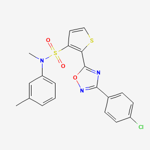 molecular formula C20H16ClN3O3S2 B2860341 2-[3-(4-chlorophenyl)-1,2,4-oxadiazol-5-yl]-N-methyl-N-(3-methylphenyl)thiophene-3-sulfonamide CAS No. 1251597-67-7