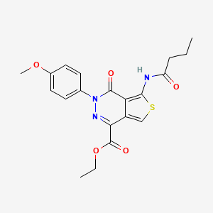 molecular formula C20H21N3O5S B2860348 Ethyl 5-butyramido-3-(4-methoxyphenyl)-4-oxo-3,4-dihydrothieno[3,4-d]pyridazine-1-carboxylate CAS No. 851951-51-4
