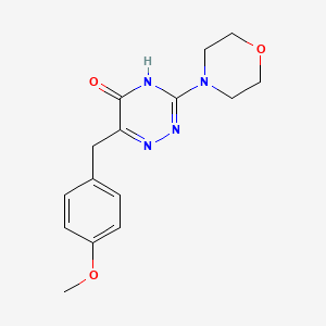 molecular formula C15H18N4O3 B2860350 6-(4-methoxybenzyl)-3-morpholino-1,2,4-triazin-5(4H)-one CAS No. 905765-66-4