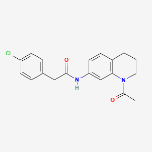 molecular formula C19H19ClN2O2 B2860352 N-(1-acetyl-3,4-dihydro-2H-quinolin-7-yl)-2-(4-chlorophenyl)acetamide CAS No. 898423-60-4