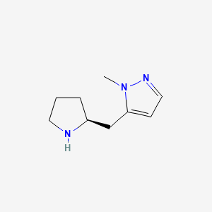molecular formula C9H15N3 B2860353 1-甲基-5-[[(2S)-吡咯烷-2-基]甲基]吡唑 CAS No. 2155840-61-0