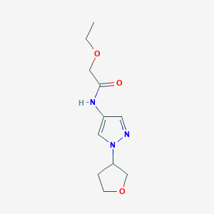 molecular formula C11H17N3O3 B2860354 2-ethoxy-N-(1-(tetrahydrofuran-3-yl)-1H-pyrazol-4-yl)acetamide CAS No. 1797158-22-5