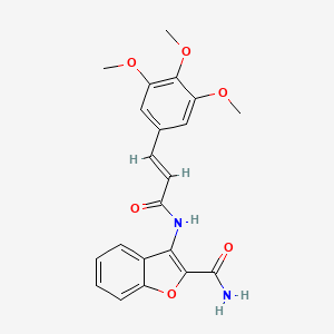 (E)-3-(3-(3,4,5-trimethoxyphenyl)acrylamido)benzofuran-2-carboxamide