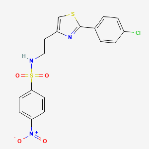 N-(2-(2-(4-chlorophenyl)thiazol-4-yl)ethyl)-4-nitrobenzenesulfonamide