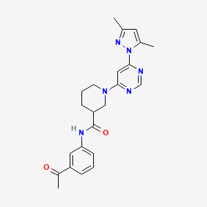 N-(3-acetylphenyl)-1-(6-(3,5-dimethyl-1H-pyrazol-1-yl)pyrimidin-4-yl)piperidine-3-carboxamide