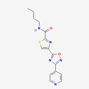 molecular formula C15H15N5O2S B2860391 N-butyl-4-(3-(pyridin-4-yl)-1,2,4-oxadiazol-5-yl)thiazole-2-carboxamide CAS No. 1251630-19-9