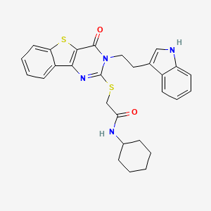 N-cyclohexyl-2-[[3-[2-(1H-indol-3-yl)ethyl]-4-oxo-[1]benzothiolo[3,2-d]pyrimidin-2-yl]sulfanyl]acetamide
