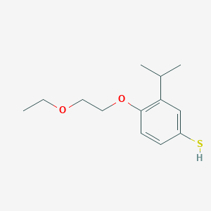 molecular formula C13H20O2S B2860405 4-(2-Ethoxyethoxy)-3-propan-2-ylbenzenethiol CAS No. 2138163-55-8