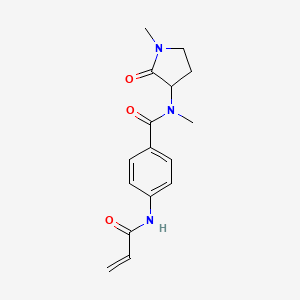molecular formula C16H19N3O3 B2860408 N-Methyl-N-(1-methyl-2-oxopyrrolidin-3-yl)-4-(prop-2-enoylamino)benzamide CAS No. 2361662-21-5