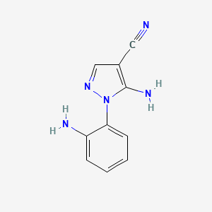 molecular formula C10H9N5 B2860412 5-amino-1-(2-aminophenyl)-1H-pyrazole-4-carbonitrile CAS No. 87138-51-0