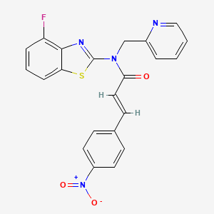 molecular formula C22H15FN4O3S B2860420 (E)-N-(4-fluorobenzo[d]thiazol-2-yl)-3-(4-nitrophenyl)-N-(pyridin-2-ylmethyl)acrylamide CAS No. 900005-29-0