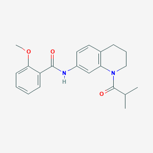 molecular formula C21H24N2O3 B2860431 N-(1-isobutyryl-1,2,3,4-tetrahydroquinolin-7-yl)-2-methoxybenzamide CAS No. 1005294-44-9