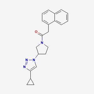 molecular formula C21H22N4O B2860432 1-(3-(4-cyclopropyl-1H-1,2,3-triazol-1-yl)pyrrolidin-1-yl)-2-(naphthalen-1-yl)ethanone CAS No. 2034457-78-6