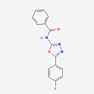 molecular formula C15H10FN3O2 B2860435 N-[5-(4-氟苯基)-1,3,4-恶二唑-2-基]苯甲酰胺 CAS No. 126631-00-3