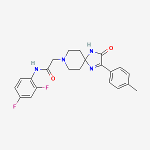 molecular formula C22H22F2N4O2 B2860441 N-(2,4-difluorophenyl)-2-[2-(4-methylphenyl)-3-oxo-1,4,8-triazaspiro[4.5]dec-1-en-8-yl]acetamide CAS No. 932529-70-9