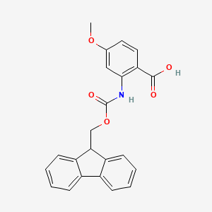 molecular formula C23H19NO5 B2860447 2-{[(9H-fluoren-9-ylmethoxy)carbonyl]amino}-4-methoxybenzoic acid CAS No. 1545184-71-1