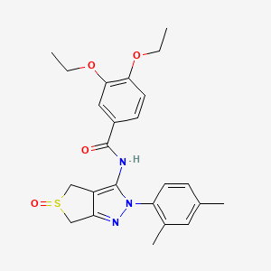 molecular formula C24H27N3O4S B2860455 N-[2-(2,4-dimethylphenyl)-5-oxo-4,6-dihydrothieno[3,4-c]pyrazol-3-yl]-3,4-diethoxybenzamide CAS No. 1020478-72-1