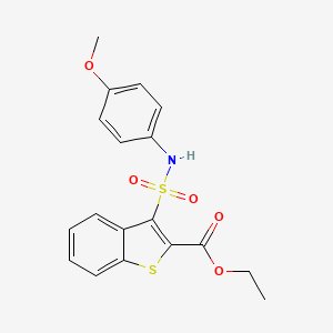 molecular formula C18H17NO5S2 B2860456 Ethyl 3-[(4-methoxyphenyl)sulfamoyl]-1-benzothiophene-2-carboxylate CAS No. 899965-23-2