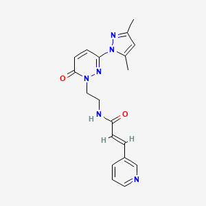 (E)-N-(2-(3-(3,5-dimethyl-1H-pyrazol-1-yl)-6-oxopyridazin-1(6H)-yl)ethyl)-3-(pyridin-3-yl)acrylamide
