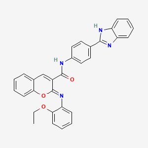 molecular formula C31H24N4O3 B2860459 (2Z)-N-[4-(1H-benzimidazol-2-yl)phenyl]-2-[(2-ethoxyphenyl)imino]-2H-chromene-3-carboxamide CAS No. 478342-86-8