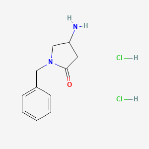 molecular formula C11H16Cl2N2O B2860465 4-Amino-1-benzylpyrrolidin-2-one dihydrochloride CAS No. 2044703-04-8