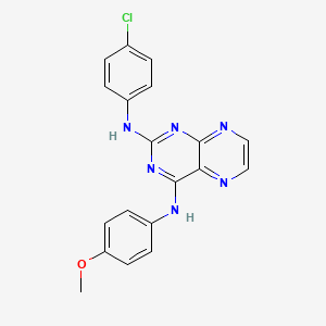 molecular formula C19H15ClN6O B2860471 N2-(4-chlorophenyl)-N4-(4-methoxyphenyl)pteridine-2,4-diamine CAS No. 946297-42-3