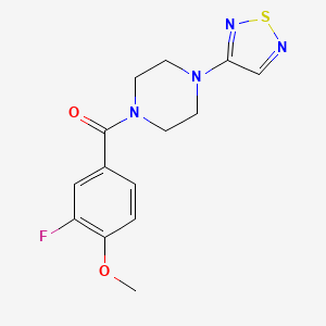molecular formula C14H15FN4O2S B2860472 1-(3-氟-4-甲氧基苯甲酰)-4-(1,2,5-噻二唑-3-基)哌嗪 CAS No. 2097897-89-5