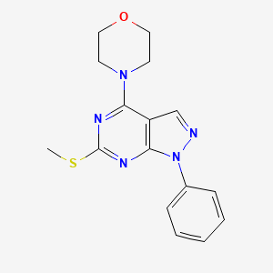 molecular formula C16H17N5OS B2860480 6-(甲硫烷基)-4-吗啉代-1-苯基-1H-吡唑并[3,4-d]嘧啶 CAS No. 478081-02-6