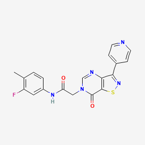 molecular formula C19H14FN5O2S B2860485 N-(3-氟-4-甲基苯基)-2-(7-氧代-3-(吡啶-4-基)异噻唑并[4,5-d]嘧啶-6(7H)-基)乙酰胺 CAS No. 1251566-01-4