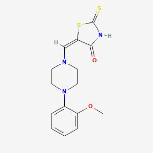 molecular formula C15H17N3O2S2 B2860486 (E)-5-((4-(2-methoxyphenyl)piperazin-1-yl)methylene)-2-thioxothiazolidin-4-one CAS No. 852538-45-5
