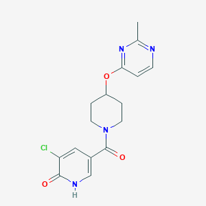 molecular formula C16H17ClN4O3 B2860487 (5-Chloro-6-hydroxypyridin-3-yl)(4-((2-methylpyrimidin-4-yl)oxy)piperidin-1-yl)methanone CAS No. 2097930-79-3