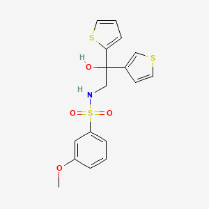 molecular formula C17H17NO4S3 B2860492 N-(2-羟基-2-(噻吩-2-基)-2-(噻吩-3-基)乙基)-3-甲氧基苯磺酰胺 CAS No. 2034590-62-8