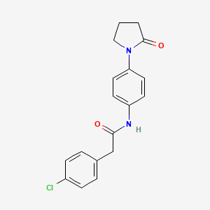 molecular formula C18H17ClN2O2 B2860493 2-(4-氯苯基)-N-(4-(2-氧代吡咯烷-1-基)苯基)乙酰胺 CAS No. 941956-75-8