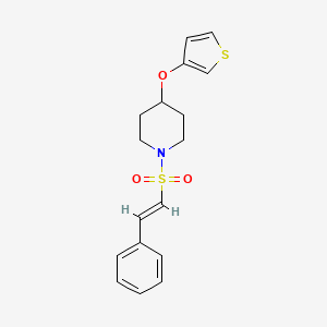 molecular formula C17H19NO3S2 B2860494 (E)-1-(styrylsulfonyl)-4-(thiophen-3-yloxy)piperidine CAS No. 2035001-71-7