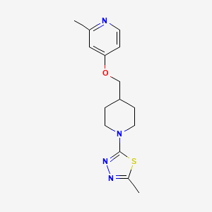 molecular formula C15H20N4OS B2860497 2-Methyl-5-[4-[(2-methylpyridin-4-yl)oxymethyl]piperidin-1-yl]-1,3,4-thiadiazole CAS No. 2380041-10-9