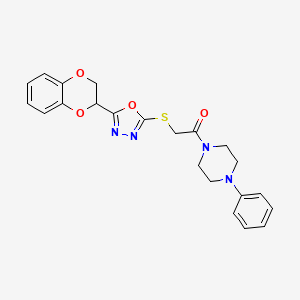 1-({[5-(2,3-Dihydro-1,4-benzodioxin-2-yl)-1,3,4-oxadiazol-2-yl]thio}acetyl)-4-phenylpiperazine