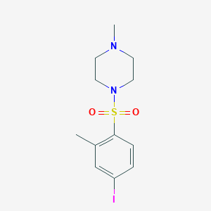 molecular formula C12H17IN2O2S B2860510 1-(4-碘-2-甲基苯磺酰基)-4-甲基哌嗪 CAS No. 313402-85-6