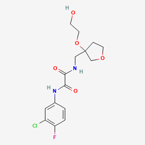 molecular formula C15H18ClFN2O5 B2860515 N1-(3-氯-4-氟苯基)-N2-((3-(2-羟乙氧基)四氢呋喃-3-基)甲基)草酰胺 CAS No. 2309747-45-1