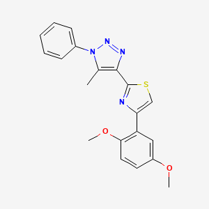 molecular formula C20H18N4O2S B2860516 4-[4-(2,5-dimethoxyphenyl)-1,3-thiazol-2-yl]-5-methyl-1-phenyl-1H-1,2,3-triazole CAS No. 1206999-16-7