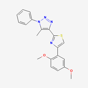 molecular formula C20H18N4O2S B2860516 4-[4-(2,5-二甲氧基苯基)-1,3-噻唑-2-基]-5-甲基-1-苯基-1H-1,2,3-三唑 CAS No. 1206999-16-7