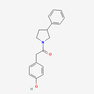 molecular formula C18H19NO2 B2860518 2-(4-羟基苯基)-1-(3-苯基吡咯烷-1-基)乙酮 CAS No. 2034447-40-8