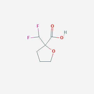 molecular formula C6H8F2O3 B2860519 2-(二氟甲基)氧杂环-2-羧酸 CAS No. 2230803-69-5
