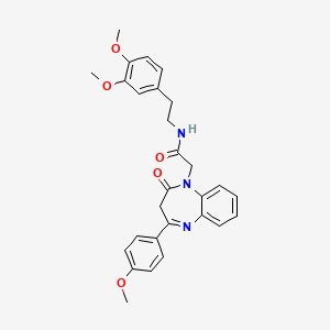 molecular formula C28H29N3O5 B2860521 N-[2-(3,4-dimethoxyphenyl)ethyl]-2-[4-(4-methoxyphenyl)-2-oxo-2,3-dihydro-1H-1,5-benzodiazepin-1-yl]acetamide CAS No. 1189438-44-5