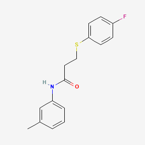 molecular formula C16H16FNOS B2860529 3-((4-fluorophenyl)thio)-N-(m-tolyl)propanamide CAS No. 896356-88-0