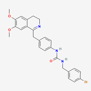 1-[(4-Bromophenyl)methyl]-3-[4-[(6,7-dimethoxy-3,4-dihydroisoquinolin-1-yl)methyl]phenyl]urea