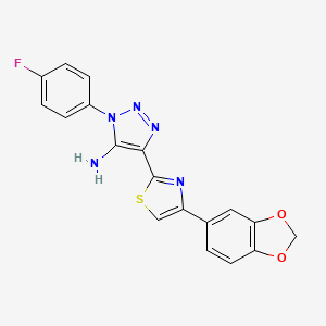 4-(4-(benzo[d][1,3]dioxol-5-yl)thiazol-2-yl)-1-(4-fluorophenyl)-1H-1,2,3-triazol-5-amine