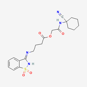 [2-[(1-Cyanocyclohexyl)amino]-2-oxoethyl] 4-[(1,1-dioxo-1,2-benzothiazol-3-ylidene)amino]butanoate