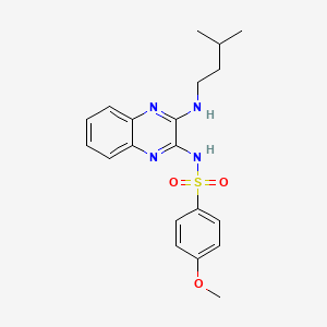 4-methoxy-N-{3-[(3-methylbutyl)amino]quinoxalin-2-yl}benzenesulfonamide
